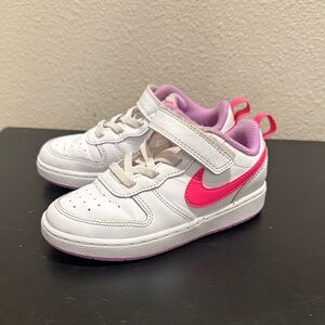 Nike White & Pink Kids Sneakers